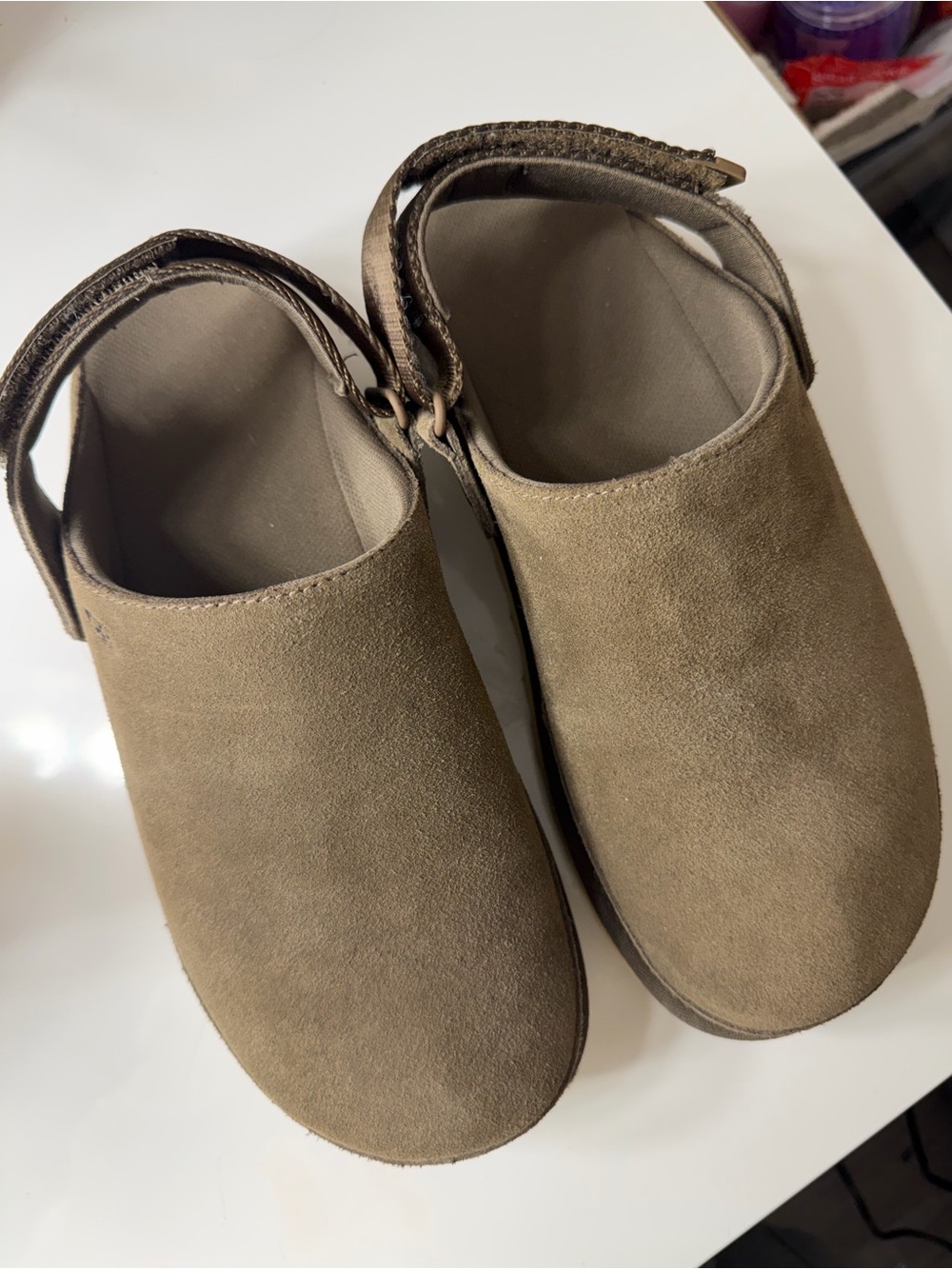 UGG Women's Suede Clog Mules in Olive Brown